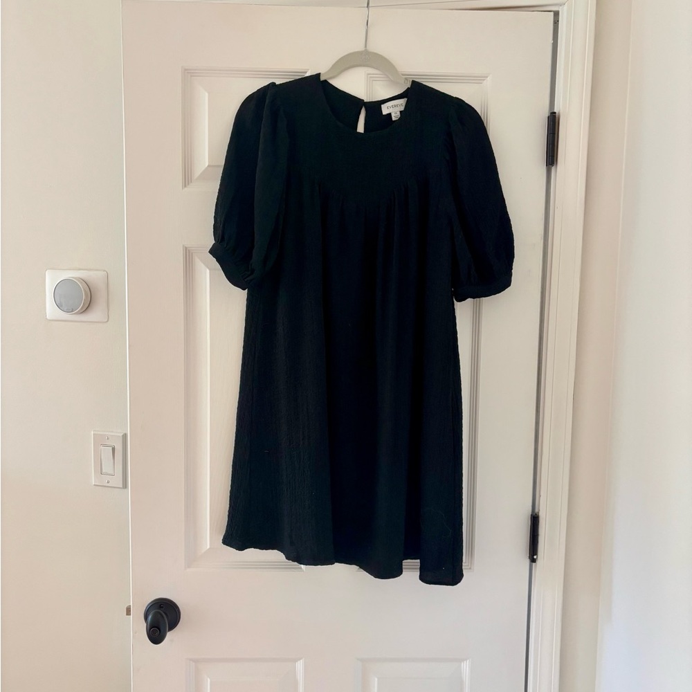 Evereve Black Dress with Puff Sleeves
